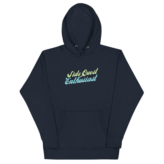 Side-Quest Enthusiast- Lime & Aqua - Unisex Hoodie