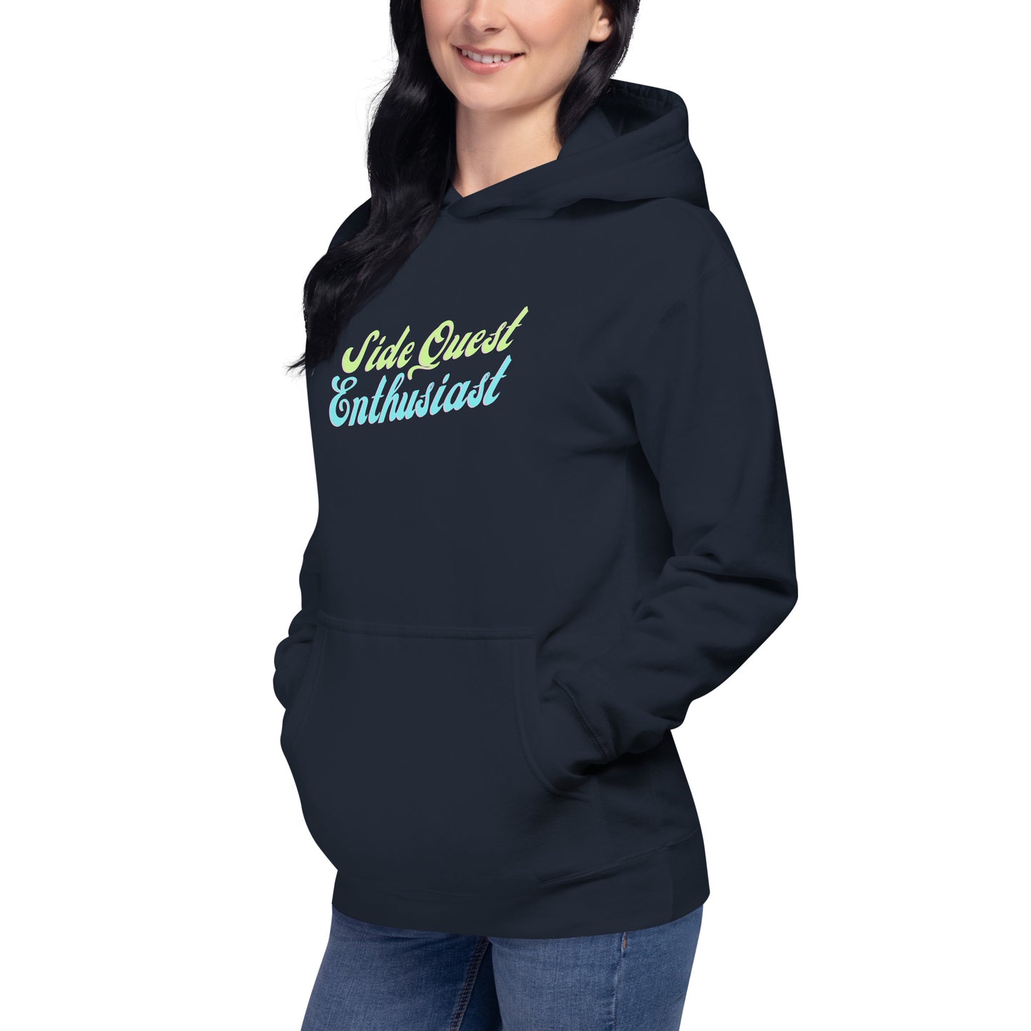 Side-Quest Enthusiast- Lime & Aqua - Unisex Hoodie