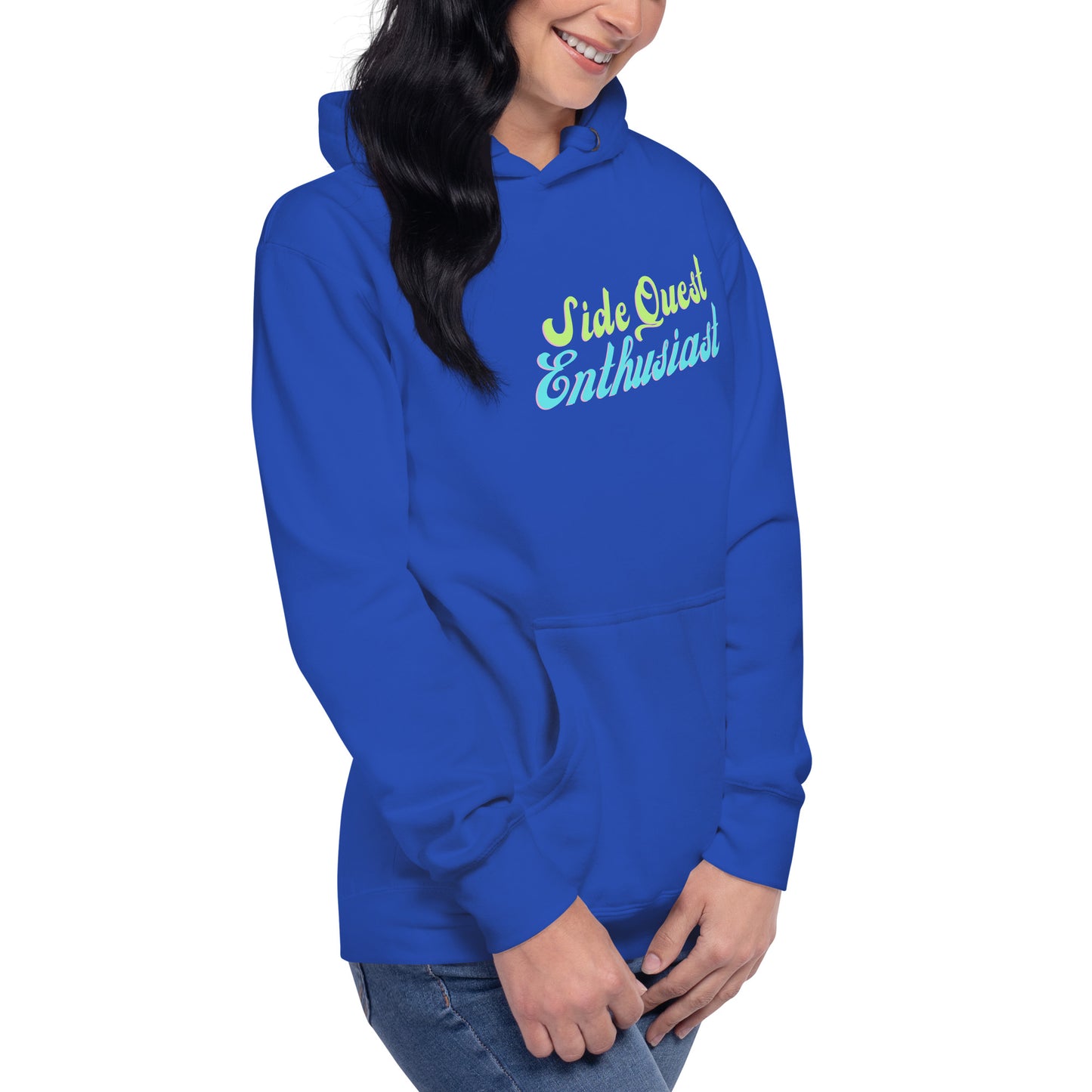 Side-Quest Enthusiast- Lime & Aqua - Unisex Hoodie