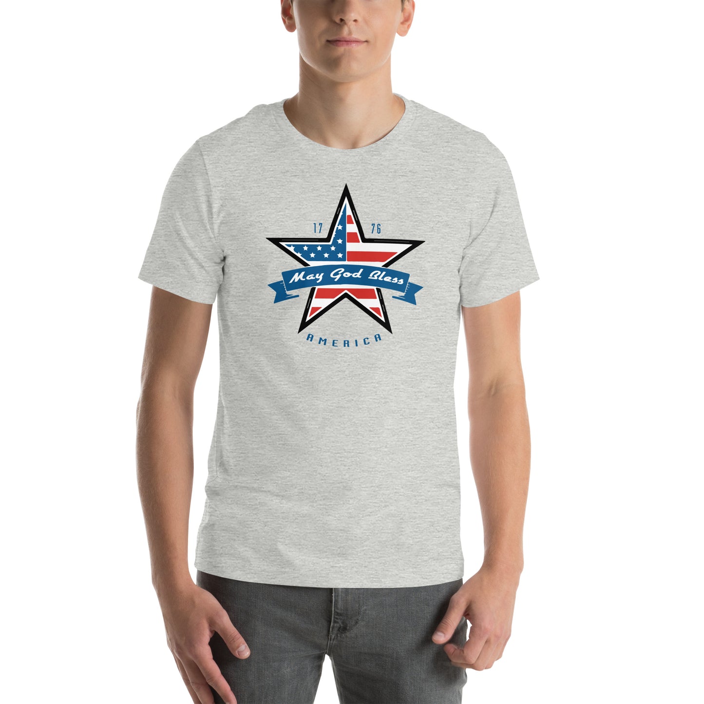 May God Bless America 1776 Blue- Unisex t-shirt
