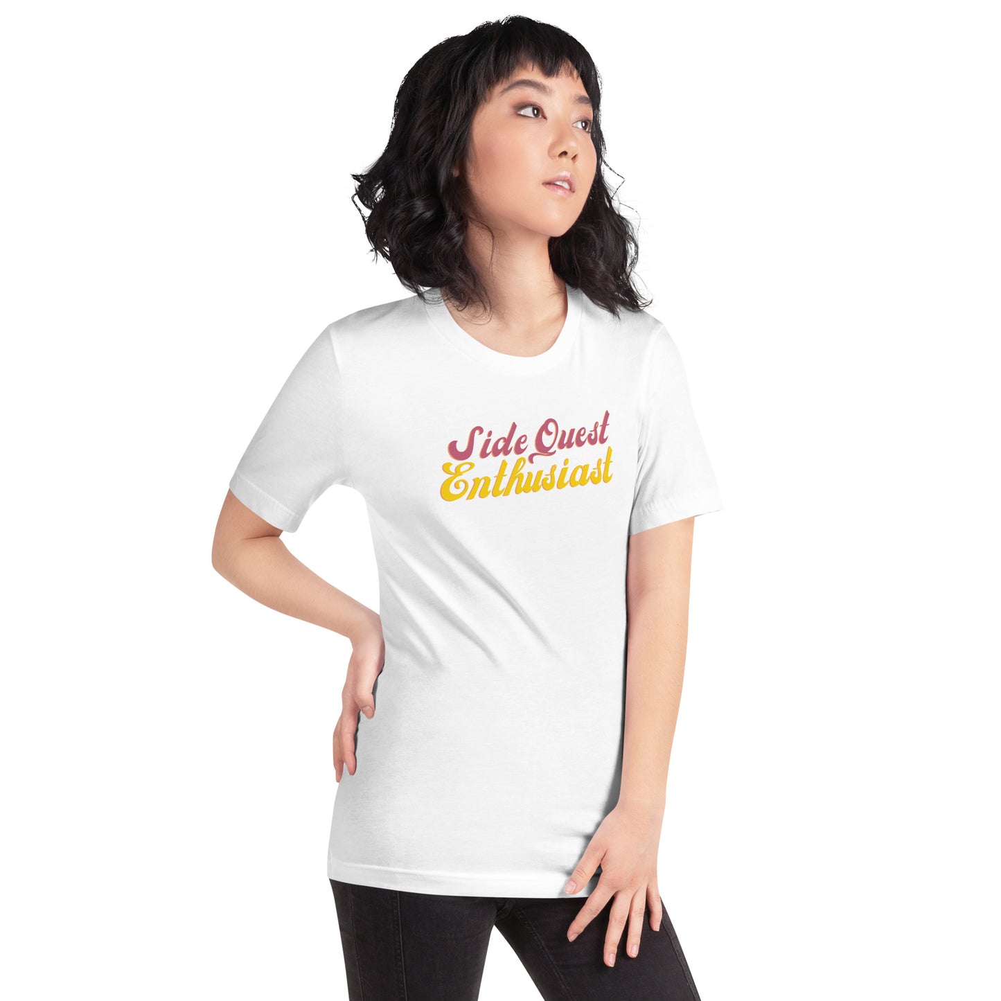 Side Quest Enthusiast- Berry & Yellow - Unisex t-shirt