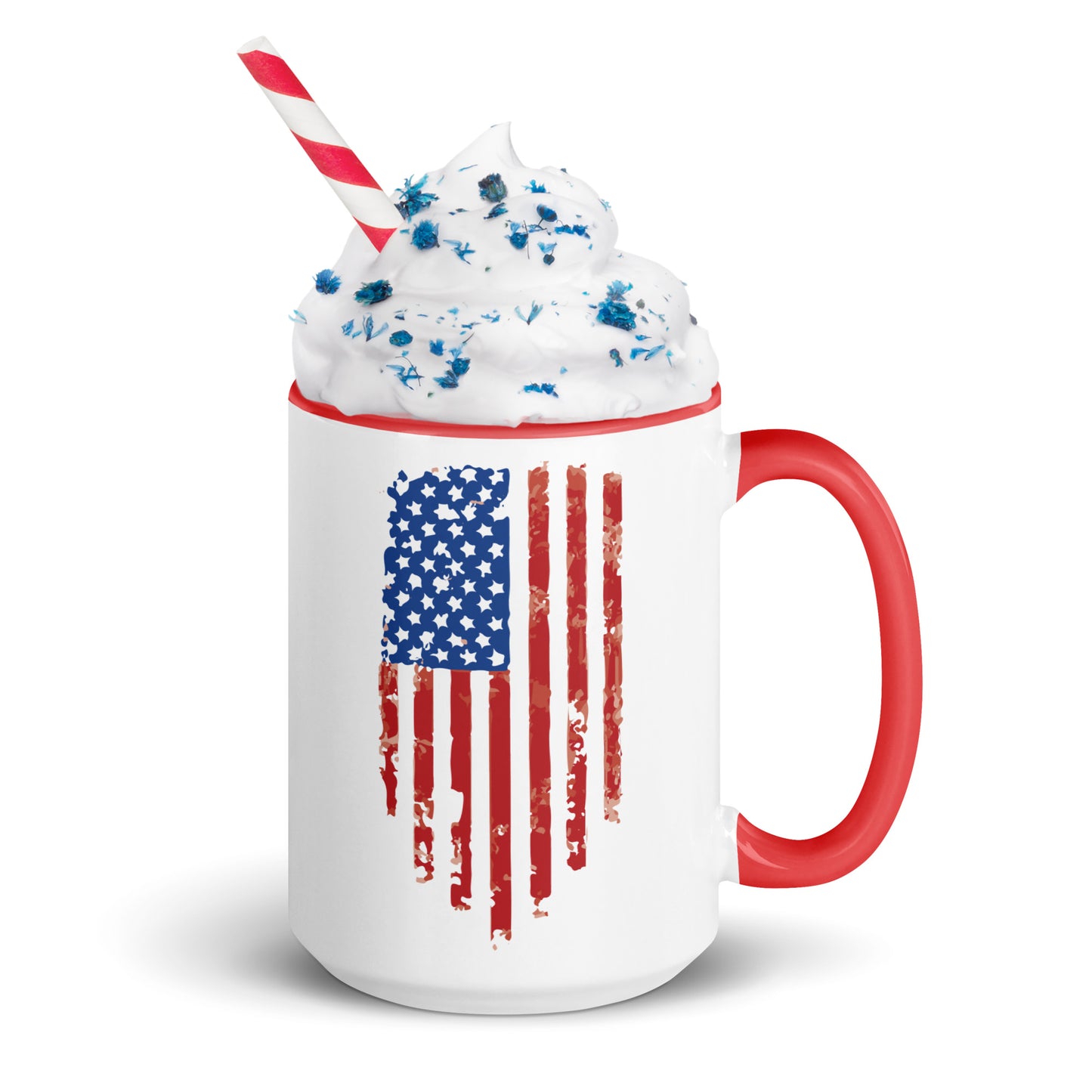 Tattered U.S. Flag- Mug with Color Inside