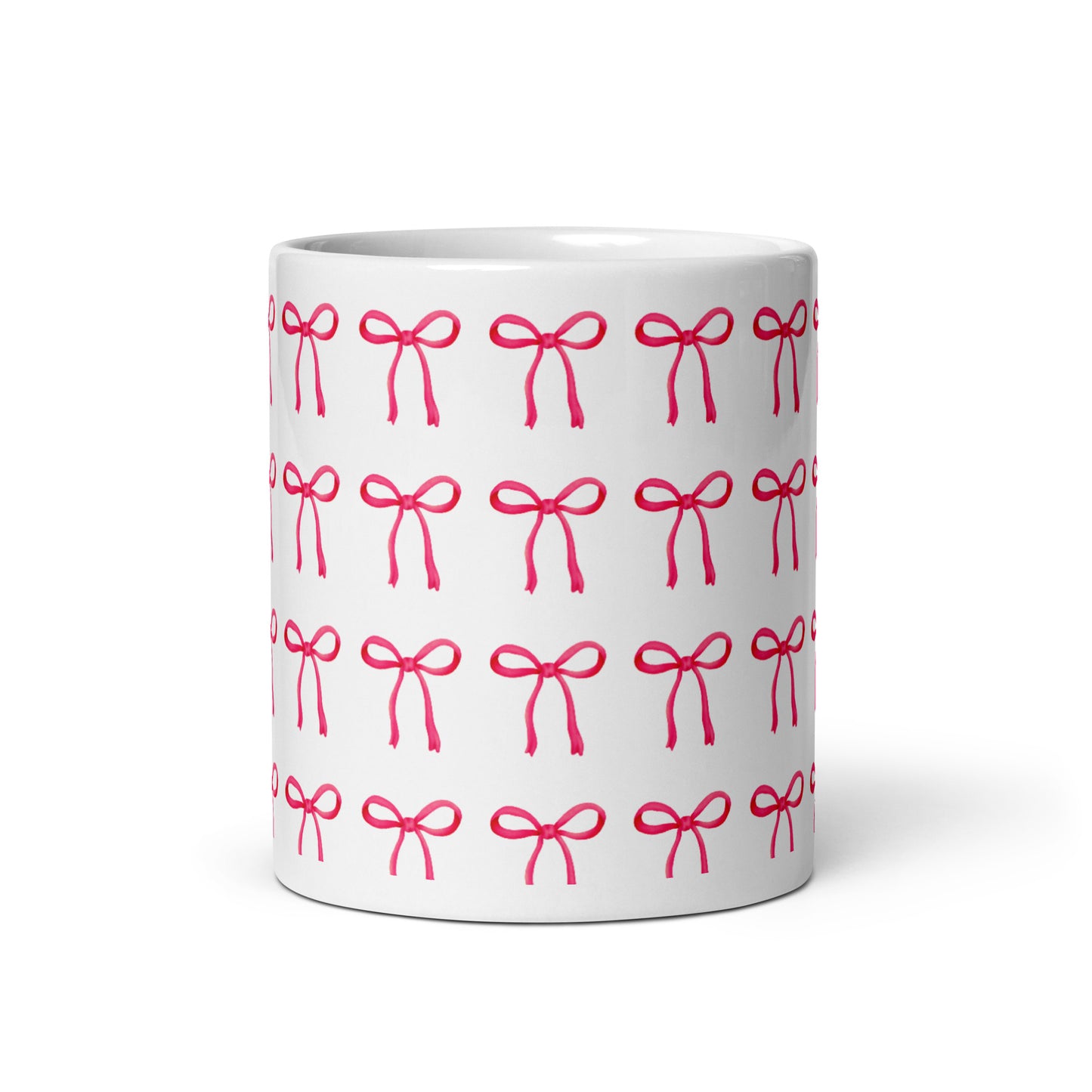Magenta Ribbon Bow - White glossy mug