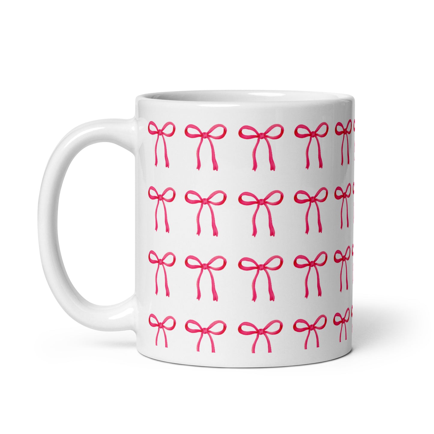 Magenta Ribbon Bow - White glossy mug
