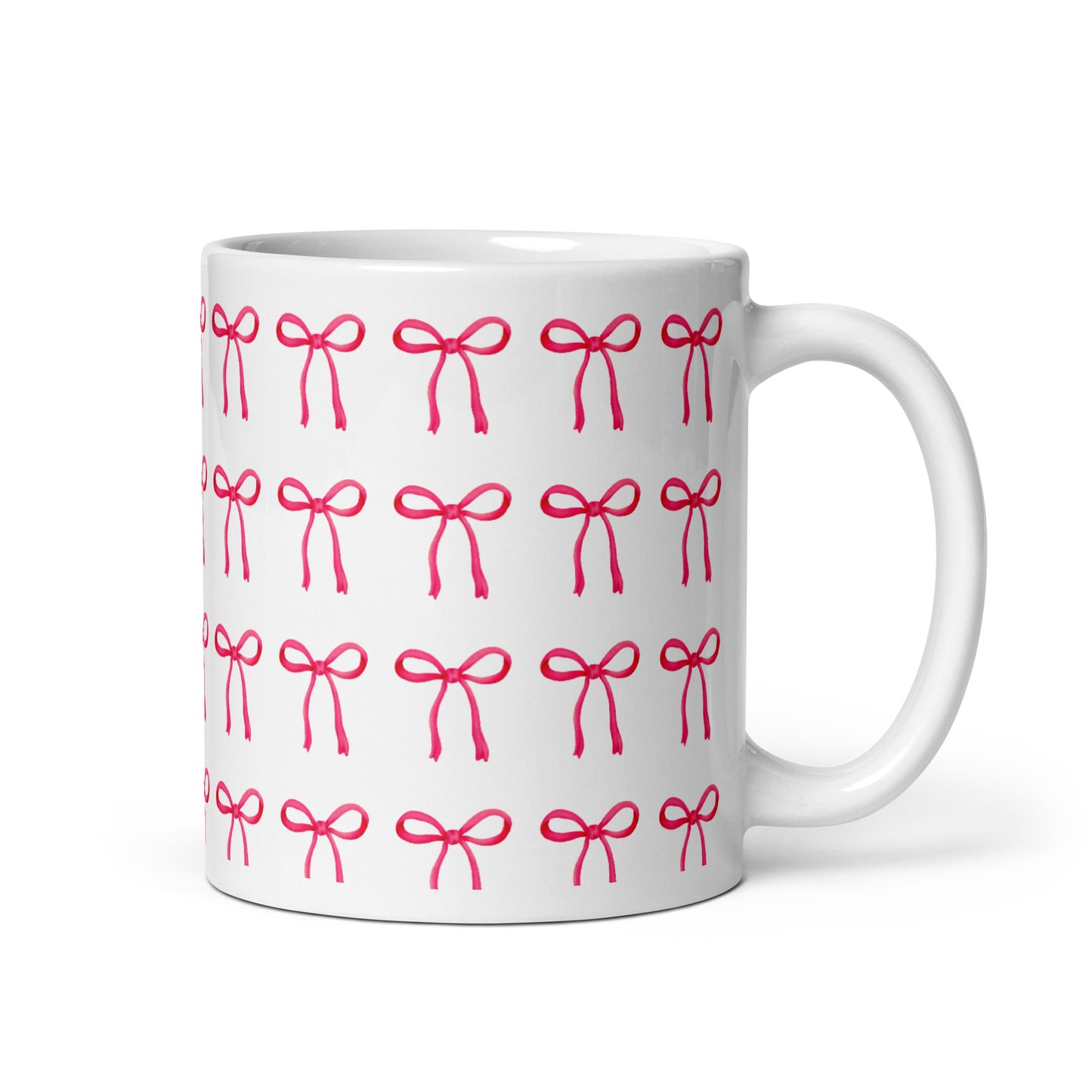 Magenta Ribbon Bow - White glossy mug