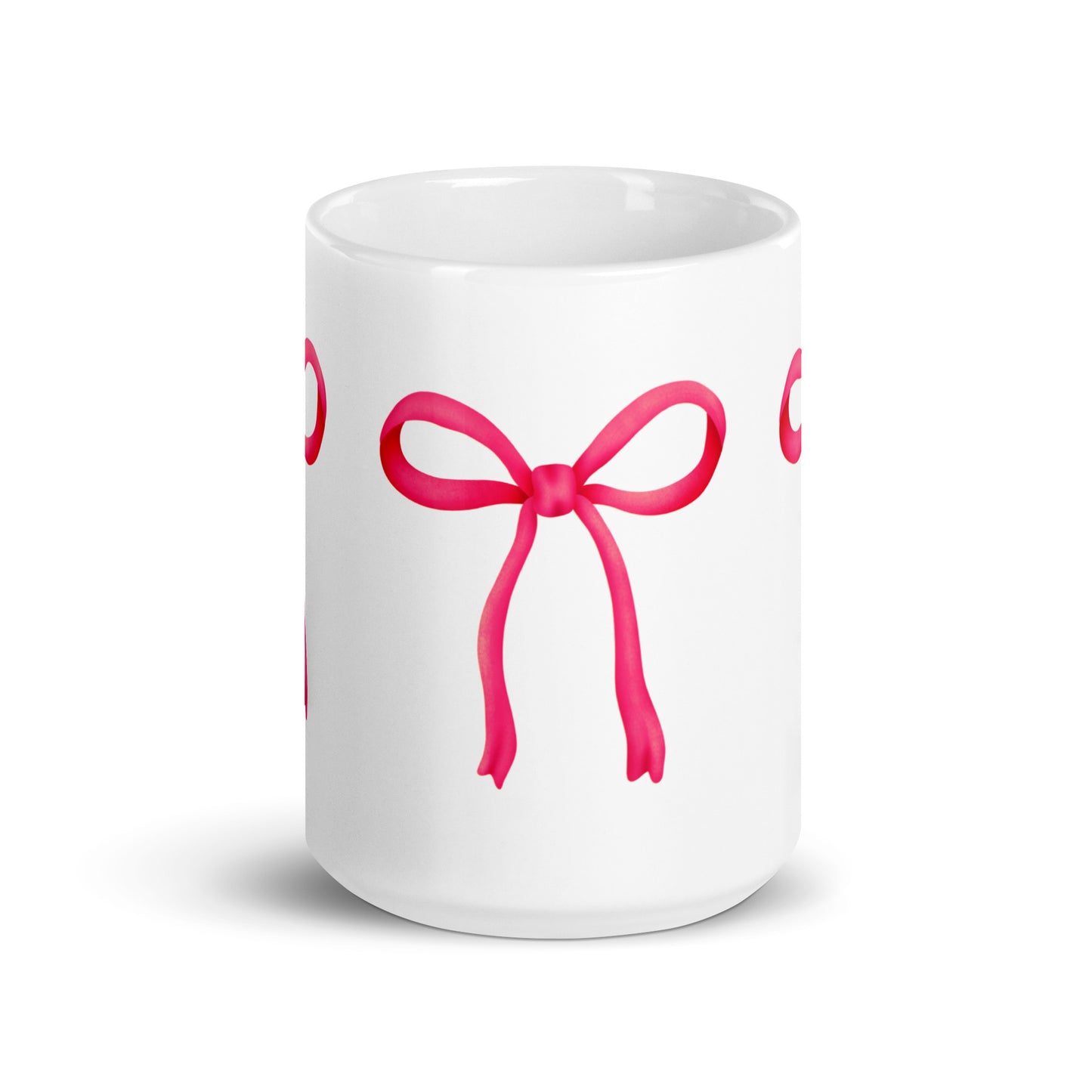 Magenta Ribbon Bow - White glossy mug