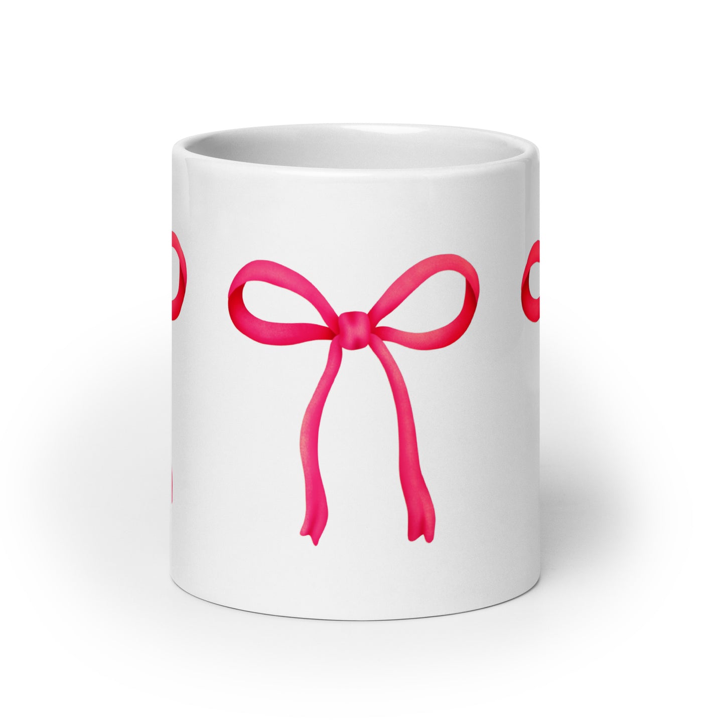 Magenta Ribbon Bow - White glossy mug