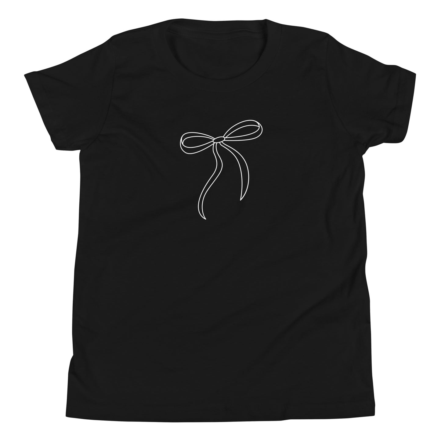White Ribbon Bow- Youth Short Sleeve T-Shirt