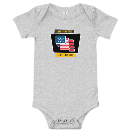 Land of the Free, Home of the Brave- Baby short sleeve one piece