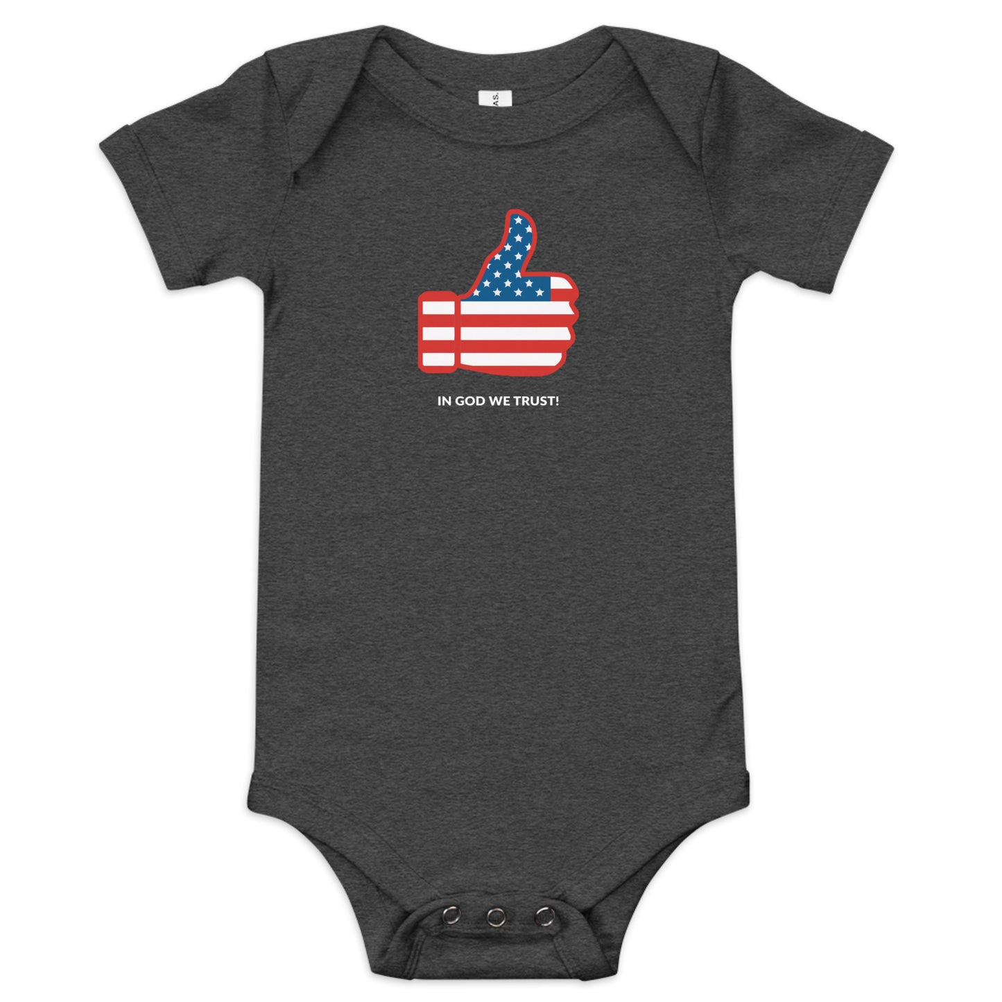 God Bless America Thumb's Up- Baby short sleeve one piece