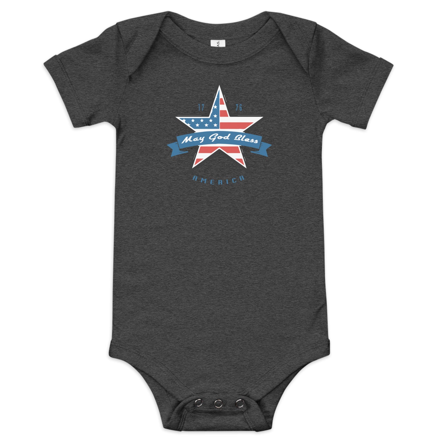 May God Bless America Blue - Baby short sleeve one piece