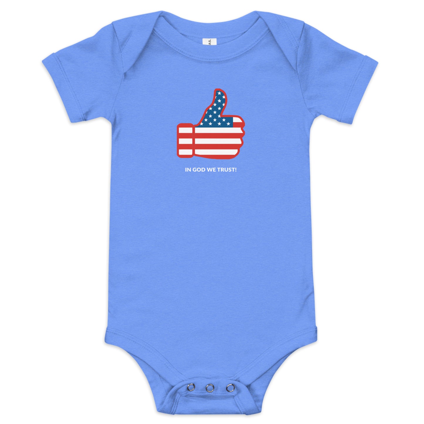 God Bless America Thumb's Up- Baby short sleeve one piece