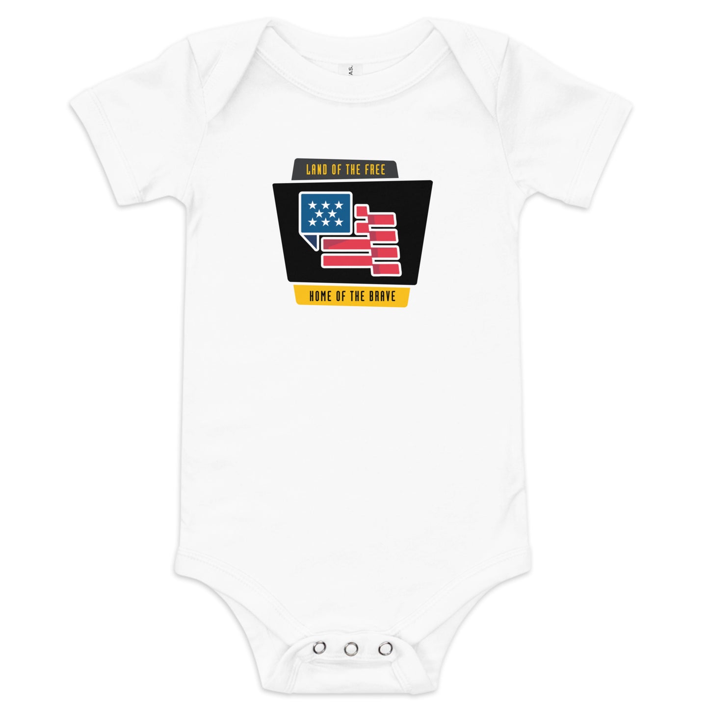 Land of the Free, Home of the Brave- Baby short sleeve one piece