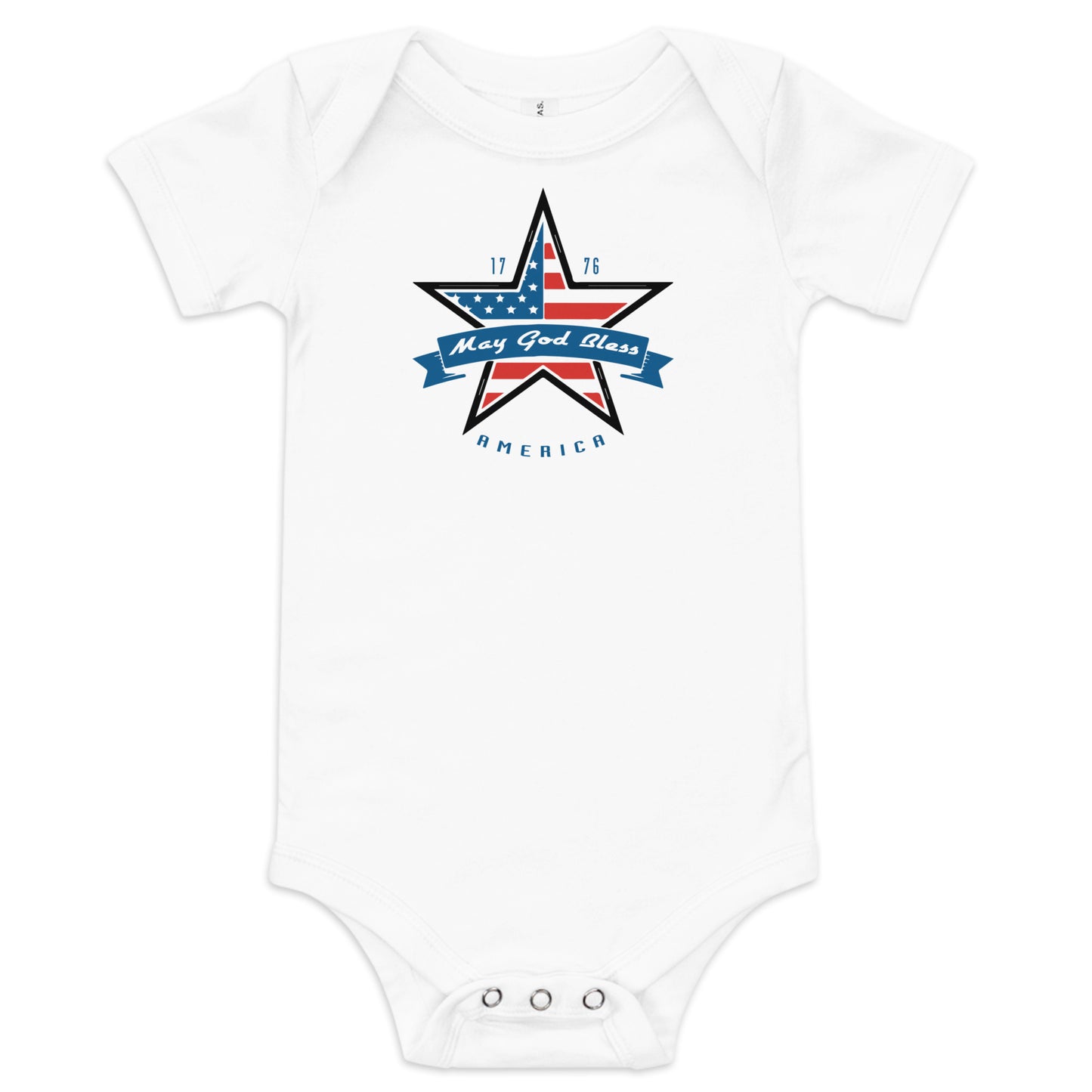 May God Bless America Blue - Baby short sleeve one piece