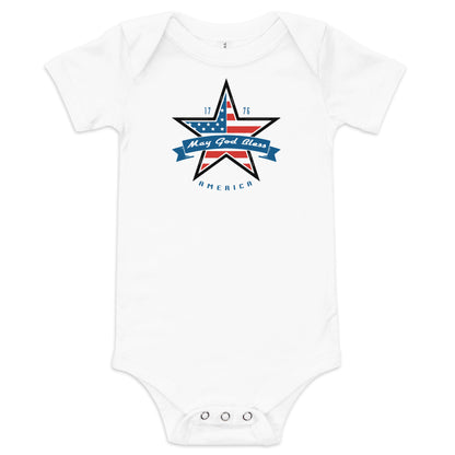 May God Bless America Blue - Baby short sleeve one piece