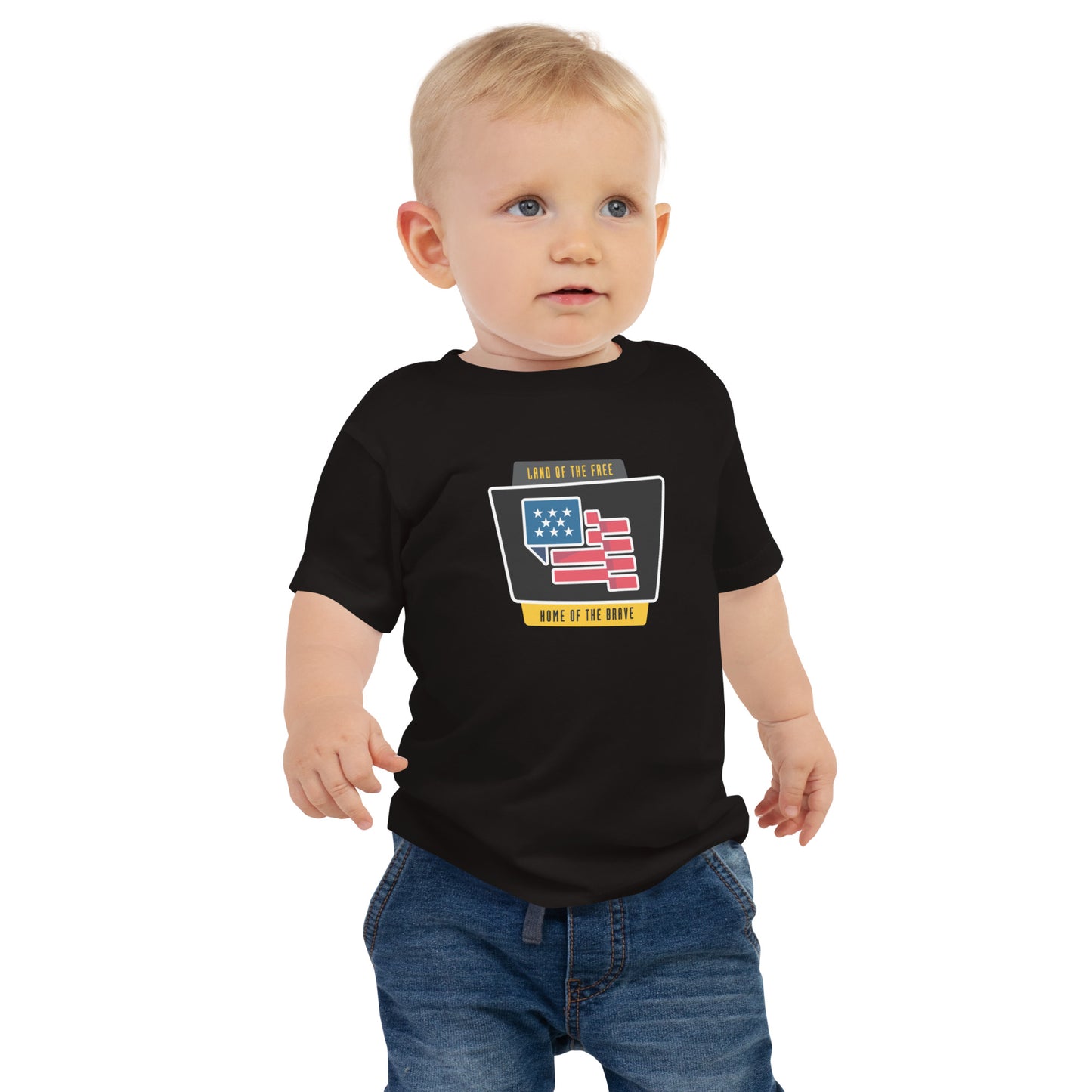 Land of the Free, Home of the Brave- Baby Jersey Short Sleeve Tee