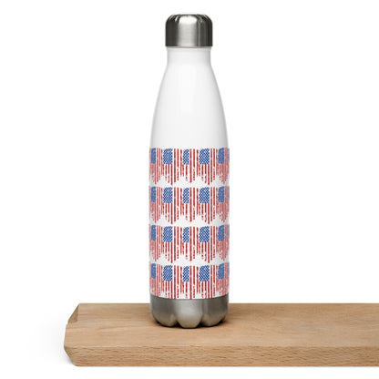 Tattered U.S Flag- Stainless steel water bottle