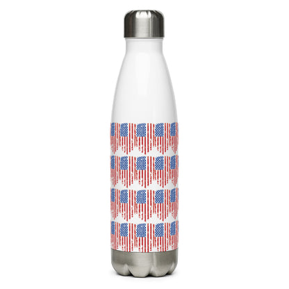 Tattered U.S Flag- Stainless steel water bottle