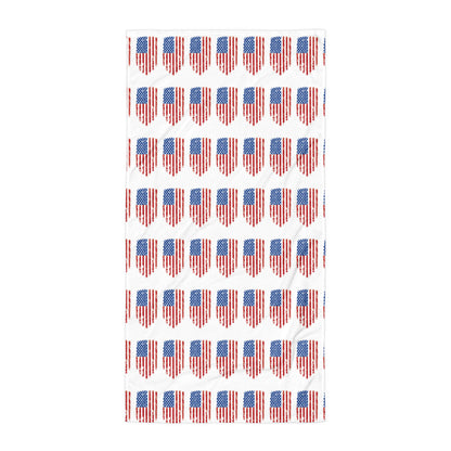 Tattered U.S. Flag Pattern Towel