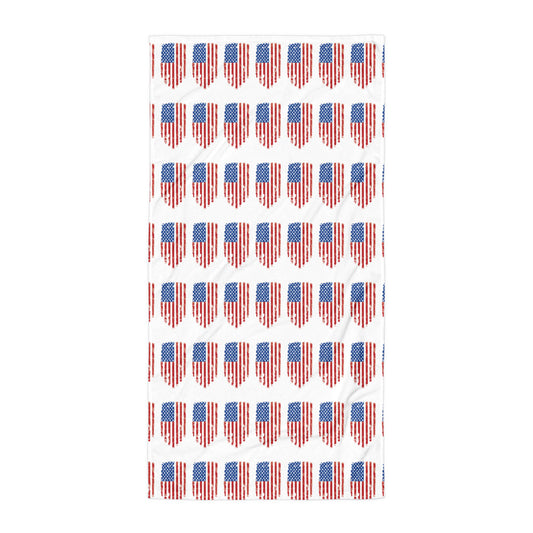 Tattered U.S. Flag Pattern Towel