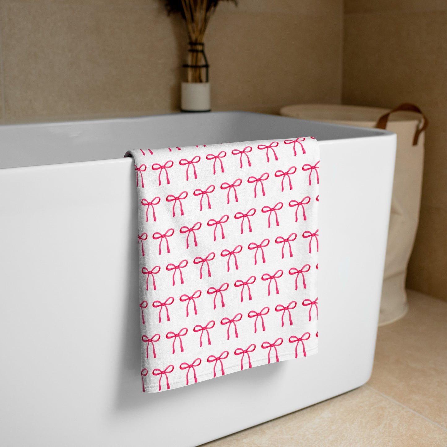 Magenta Ribbon Bow - Towel