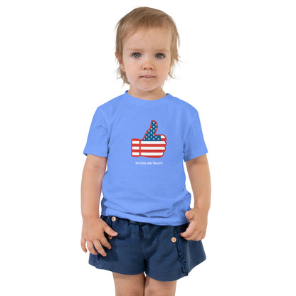 In God We Trust Thumb's Up- Toddler Short Sleeve Tee