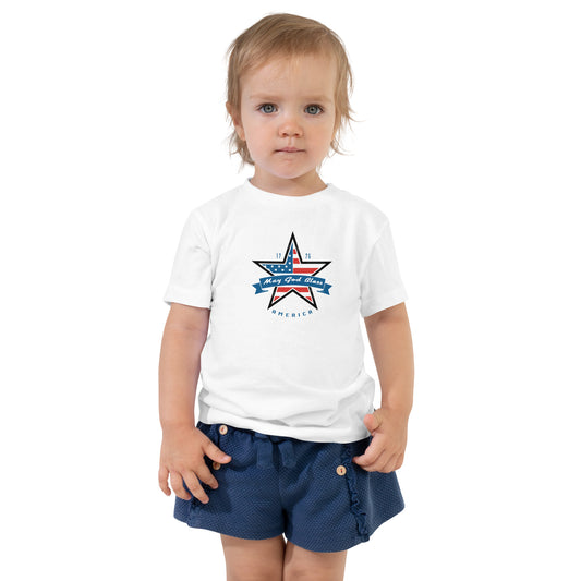 May God Bless America Blue- Toddler Short Sleeve Tee