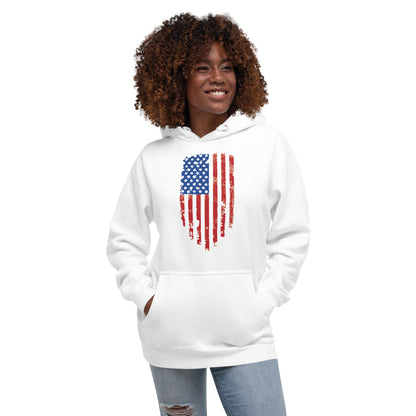 Old Glory Tattered US Flag- Unisex Hoodie