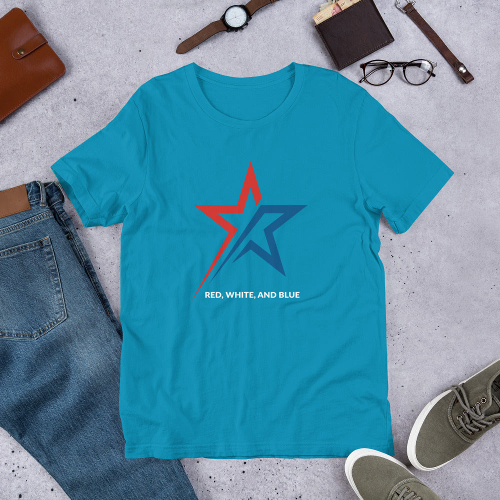 Shooting Star of Freedom, Red white & Blue- Unisex t-shirt