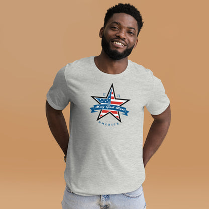 May God Bless America 1776 Blue- Unisex t-shirt