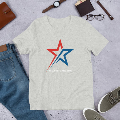 Shooting Star of Freedom, Red white & Blue- Unisex t-shirt