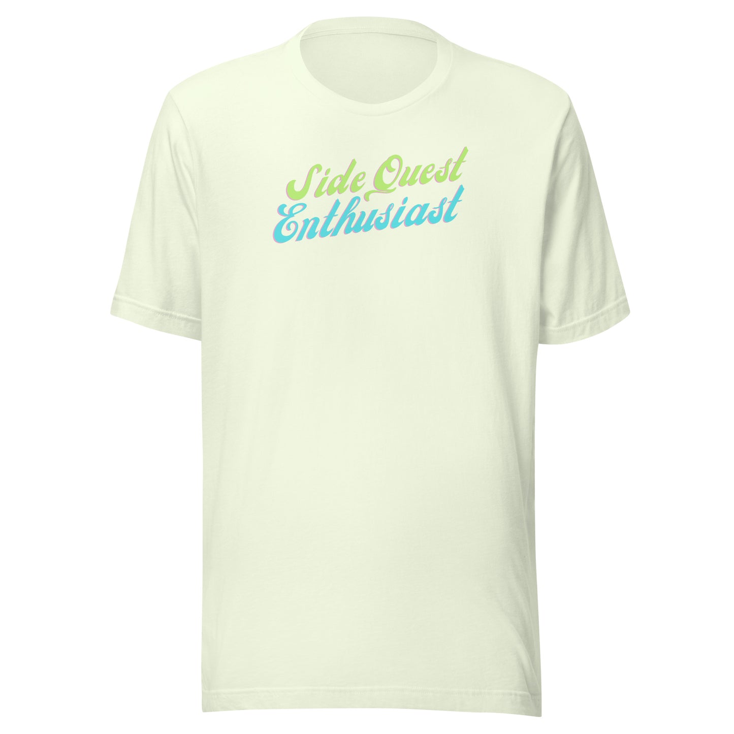 Side-Quest Enthusiast Retro- Lime & Aqua - Unisex t-shirt