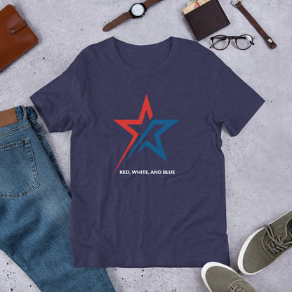 Shooting Star of Freedom, Red white & Blue- Unisex t-shirt