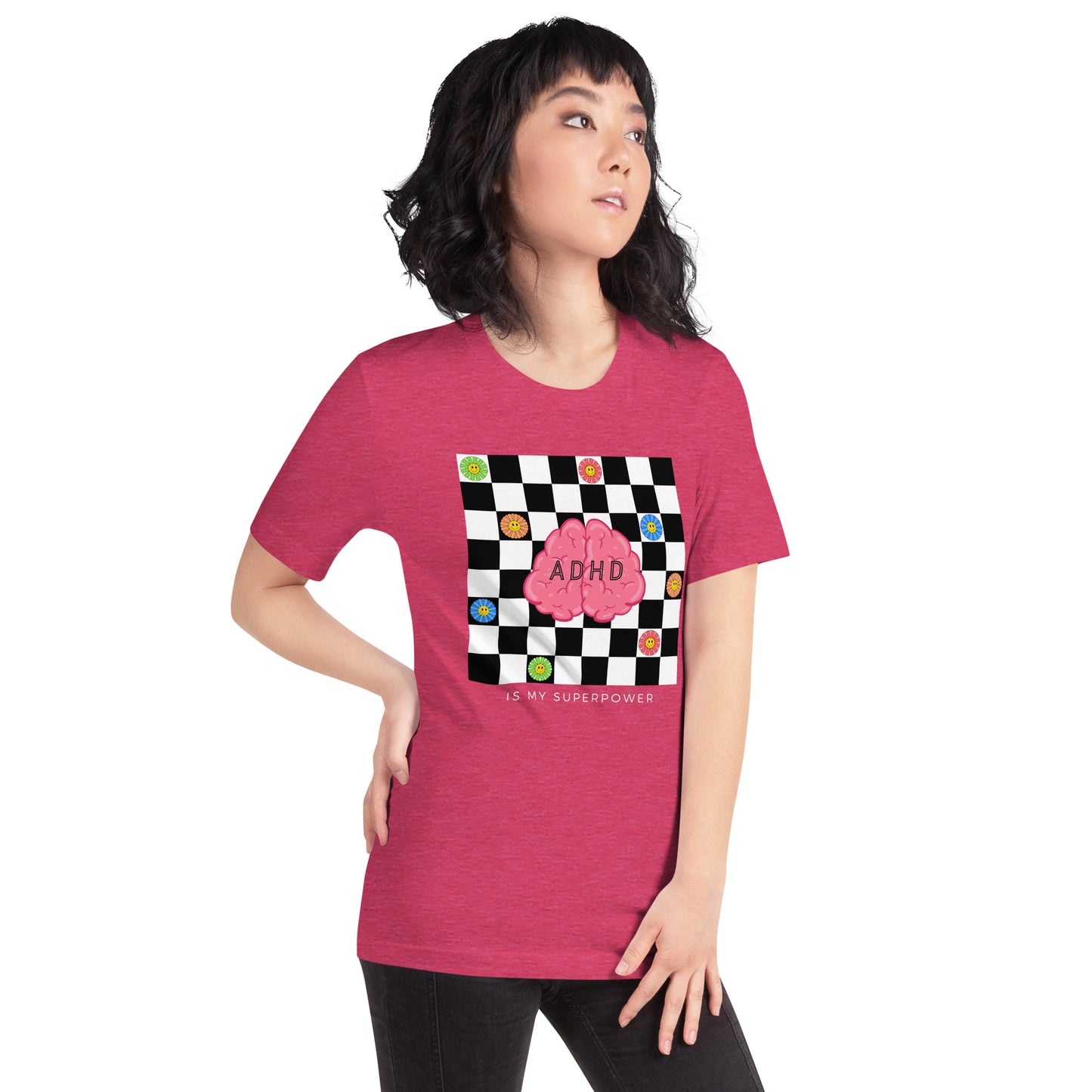 ADHD is my Super Power - Checkerboard - Unisex t-shirt