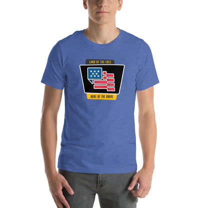 Land of the FREE, Home of the BRAVE- Unisex t-shirt