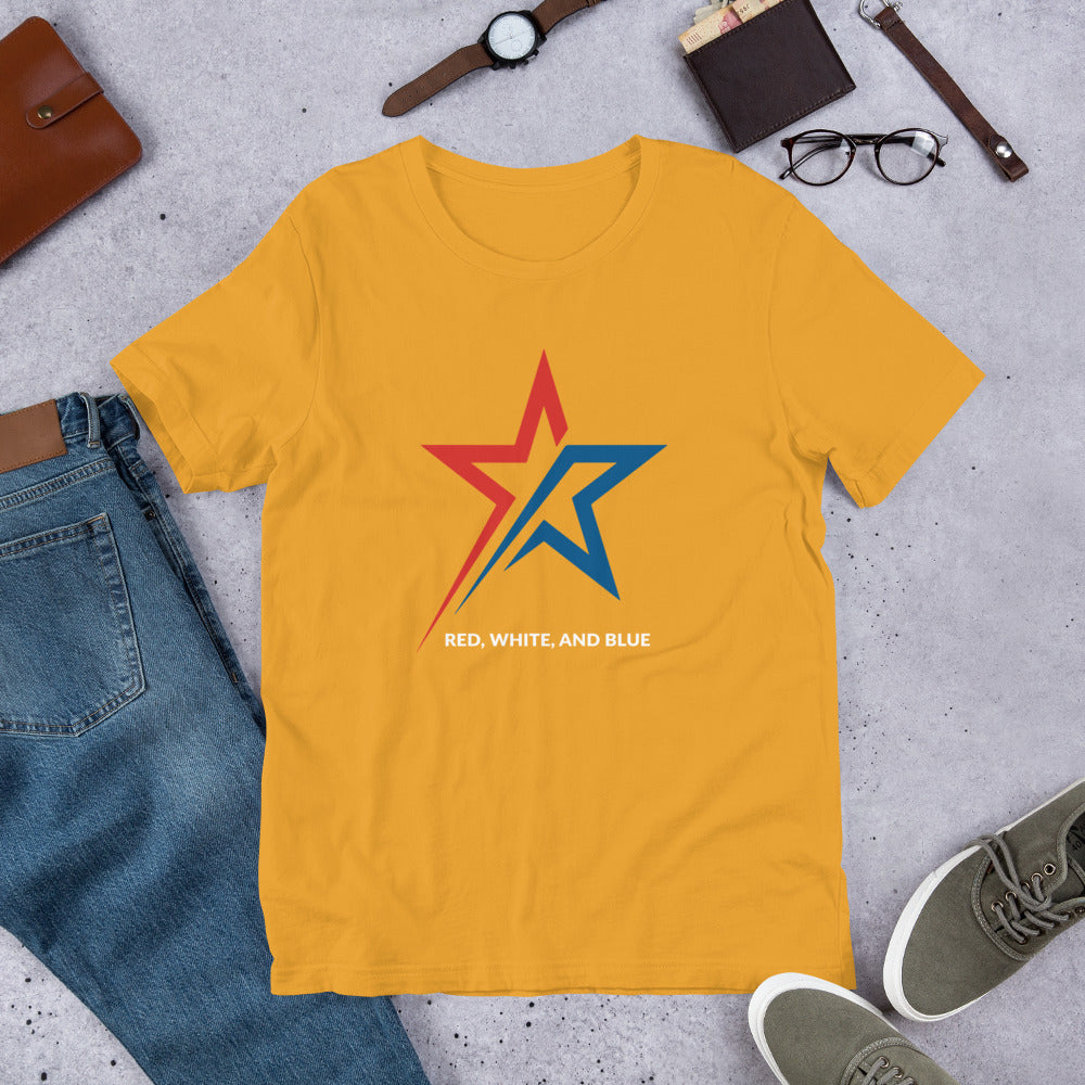 Shooting Star of Freedom, Red white & Blue- Unisex t-shirt