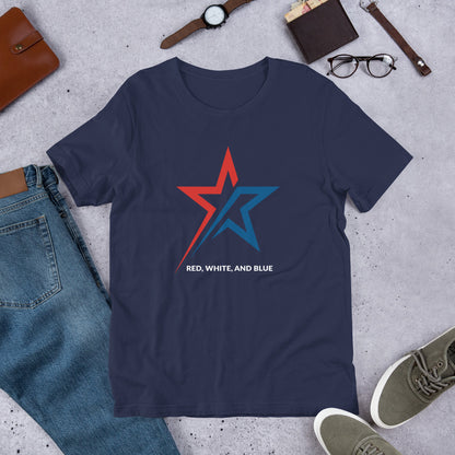 Shooting Star of Freedom, Red white & Blue- Unisex t-shirt