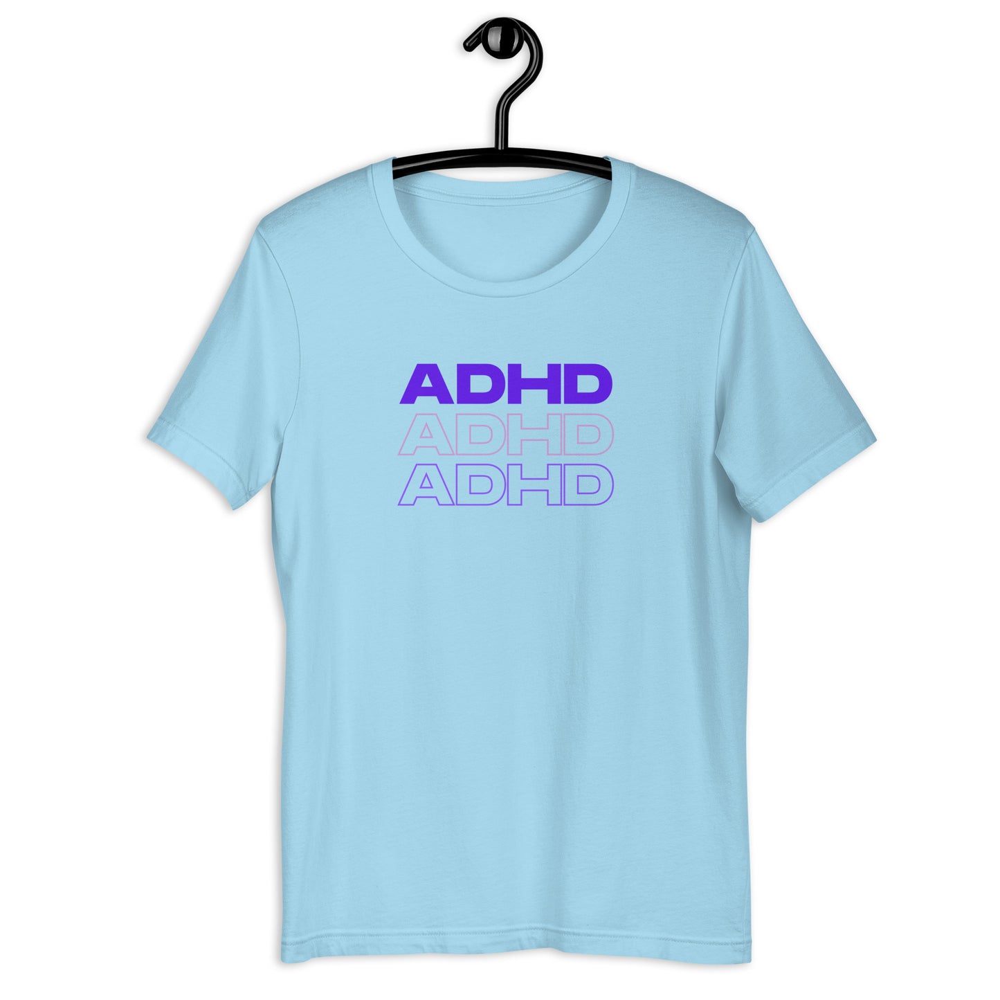 ADHD, ADHD, ADHD- Purple- Unisex t-shirt