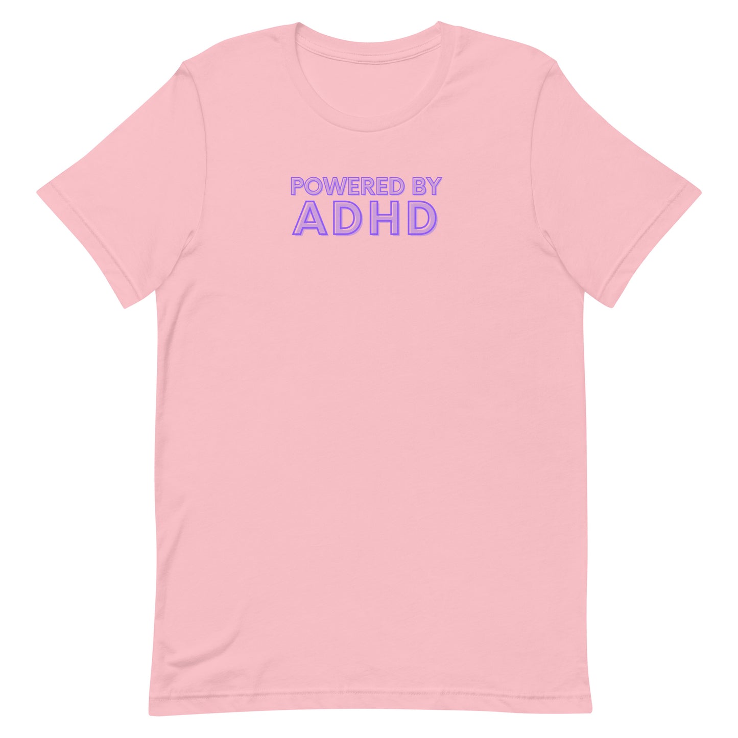 Powered by ADHD- Purple- Unisex t-shirt