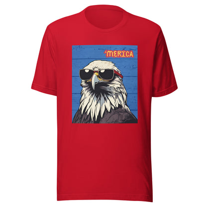 'Merica Bald Eagle w/ Sunglasses- Blue - Unisex t-shirt