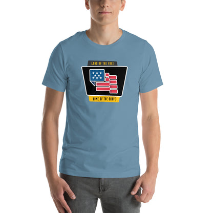 Land of the FREE, Home of the BRAVE- Unisex t-shirt