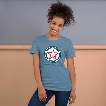 Liberty & Justice for All Star Shield- Unisex t-shirt