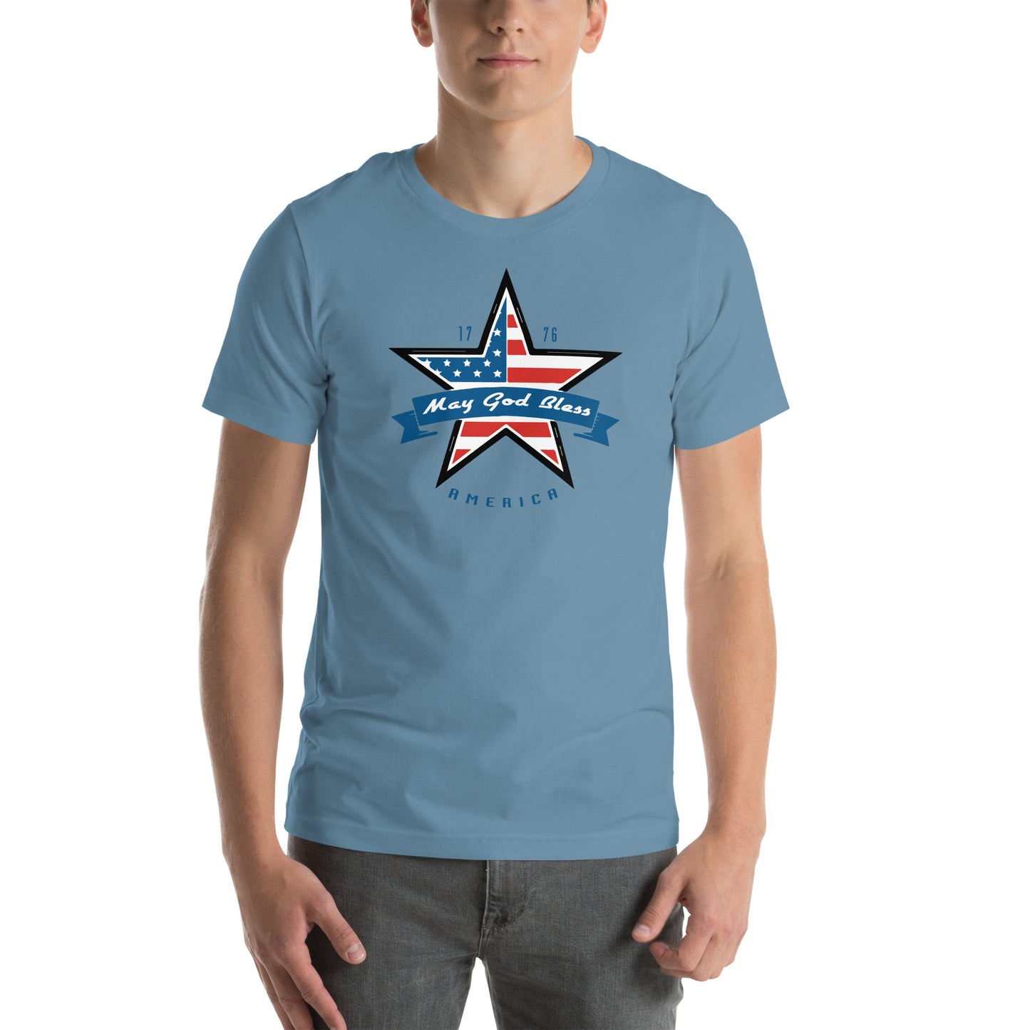 May God Bless America 1776 Blue- Unisex t-shirt