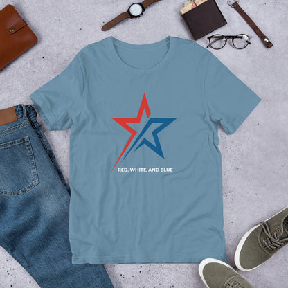 Shooting Star of Freedom, Red white & Blue- Unisex t-shirt