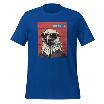 'Merican Eagle w/ Sunglasses in red- Unisex t-shirt