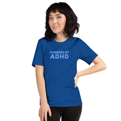 Powered By ADHD- Blue - Unisex t-shirt