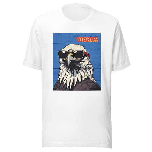 'Merica Bald Eagle w/ Sunglasses- Blue - Unisex t-shirt