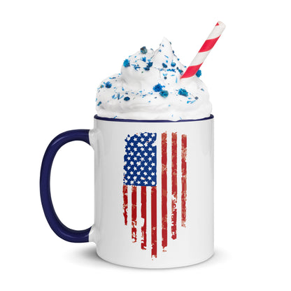 Tattered U.S. Flag- Mug with Color Inside