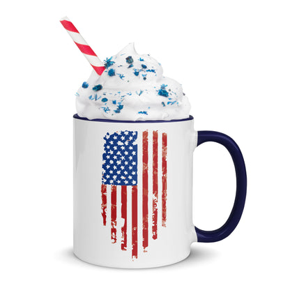 Tattered U.S. Flag- Mug with Color Inside