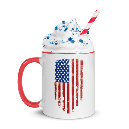 Tattered U.S. Flag- Mug with Color Inside